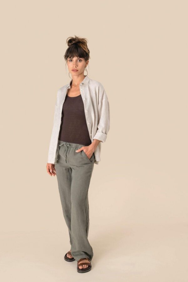 SP733 - Pantalon délavé en lin femme – Image 4