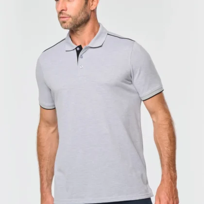 WK270 - Polo Day To Day contrasté manches courtes homme