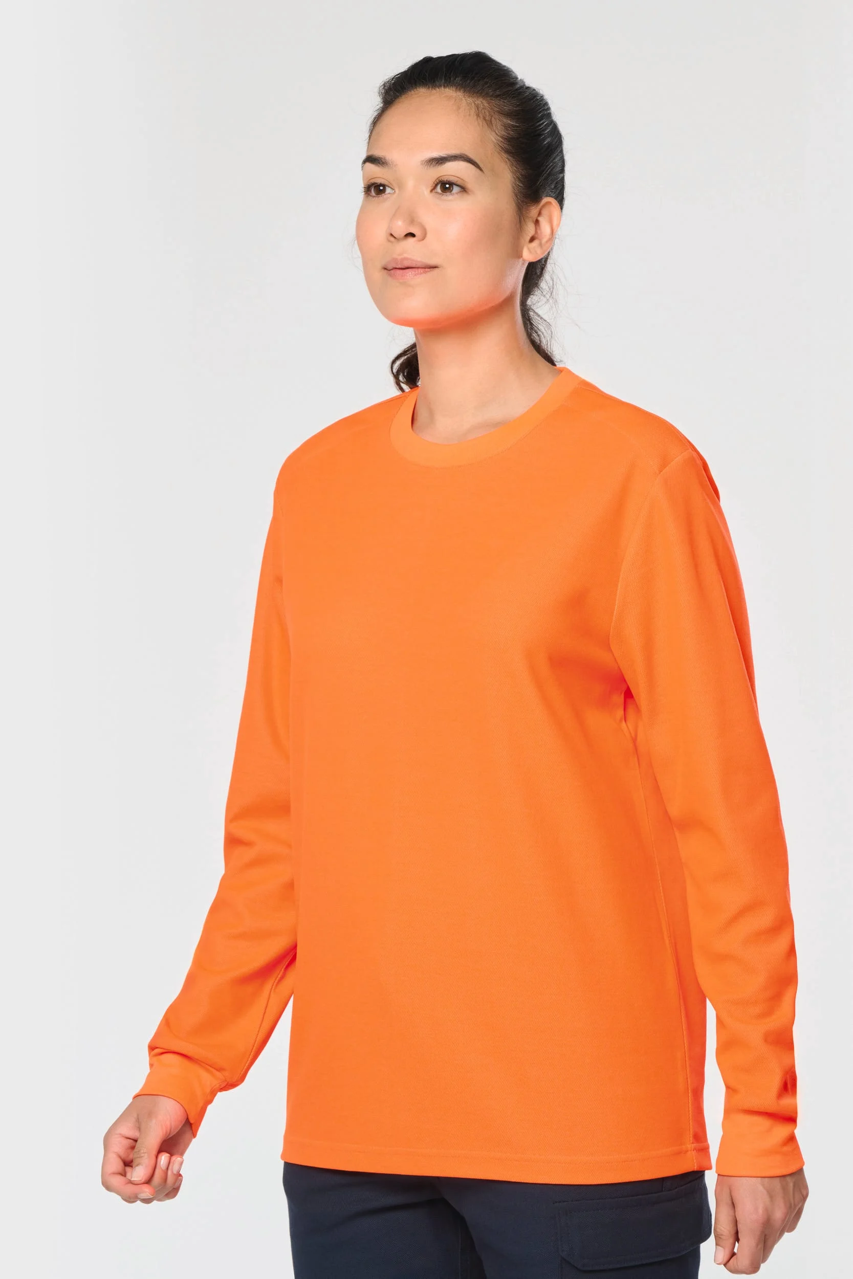 WK318 - T-shirt unisexe écoresponsable manches longues coton/polyester – Image 2