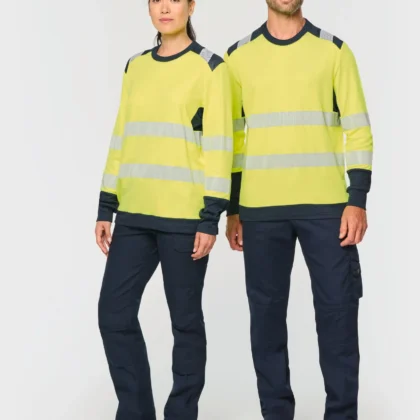 WK361 - T-shirt de sécurité recyclé col rond manches longues unisexe