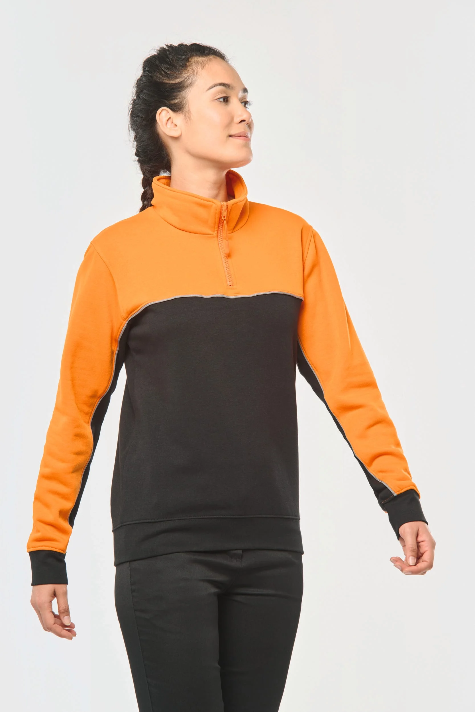 WK404 - Sweat-shirt écoresponsable col zippé unisexe – Image 5