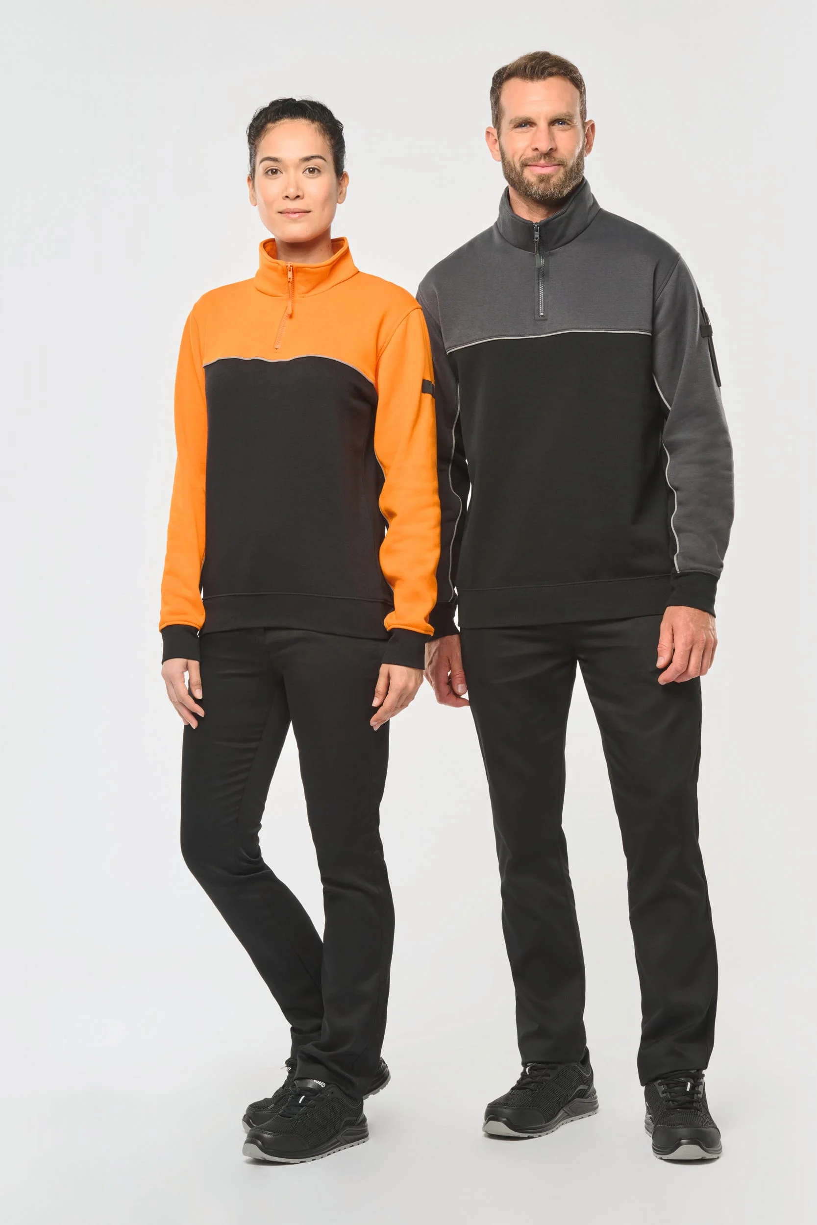 WK404 - Sweat-shirt écoresponsable col zippé unisexe