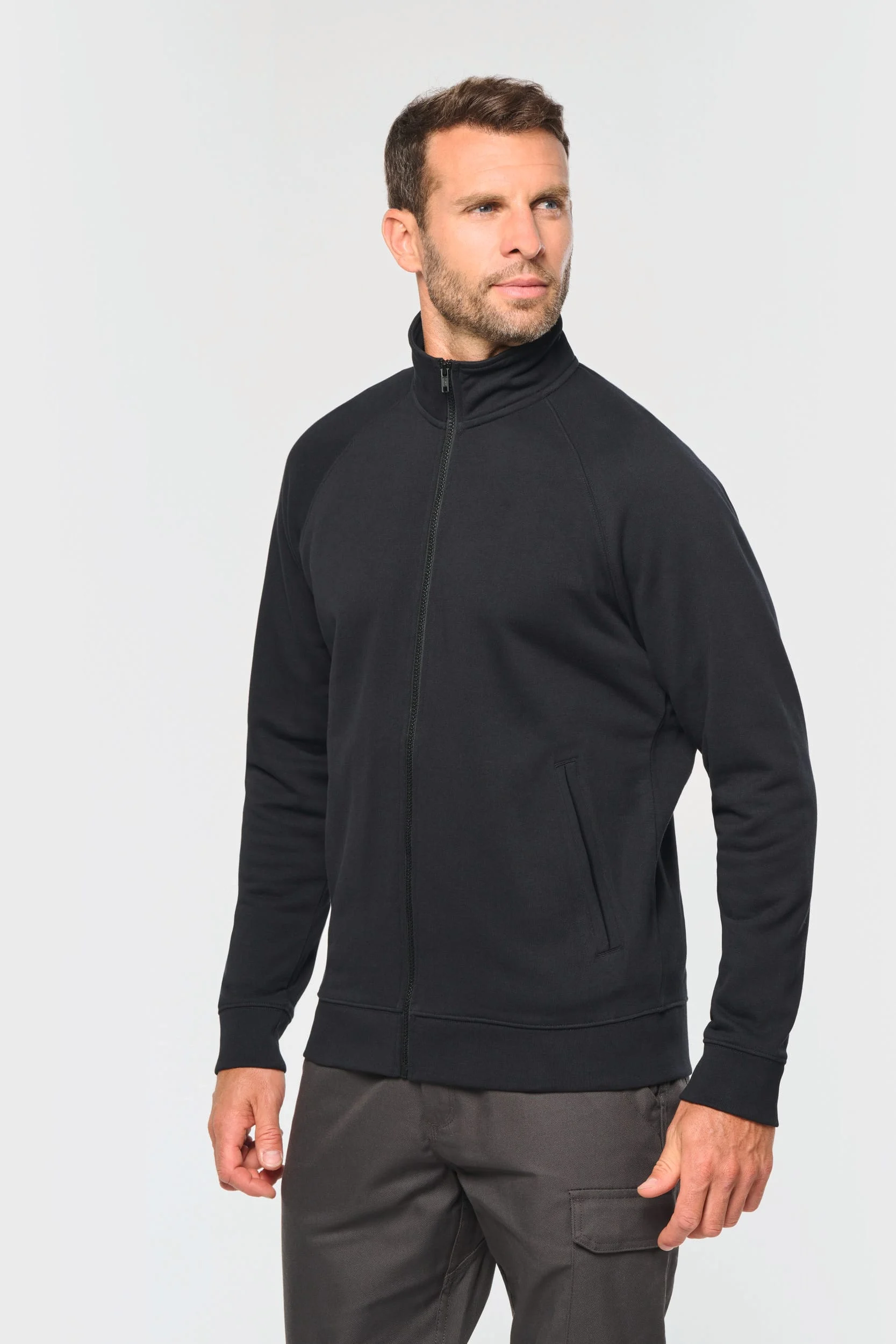 WK406 - Veste molleton coton manches raglan unisexe