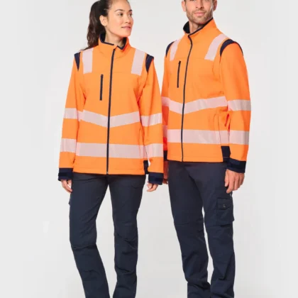 WK460 - Veste softshell de sécurité recyclée avec manches détachables unisexe