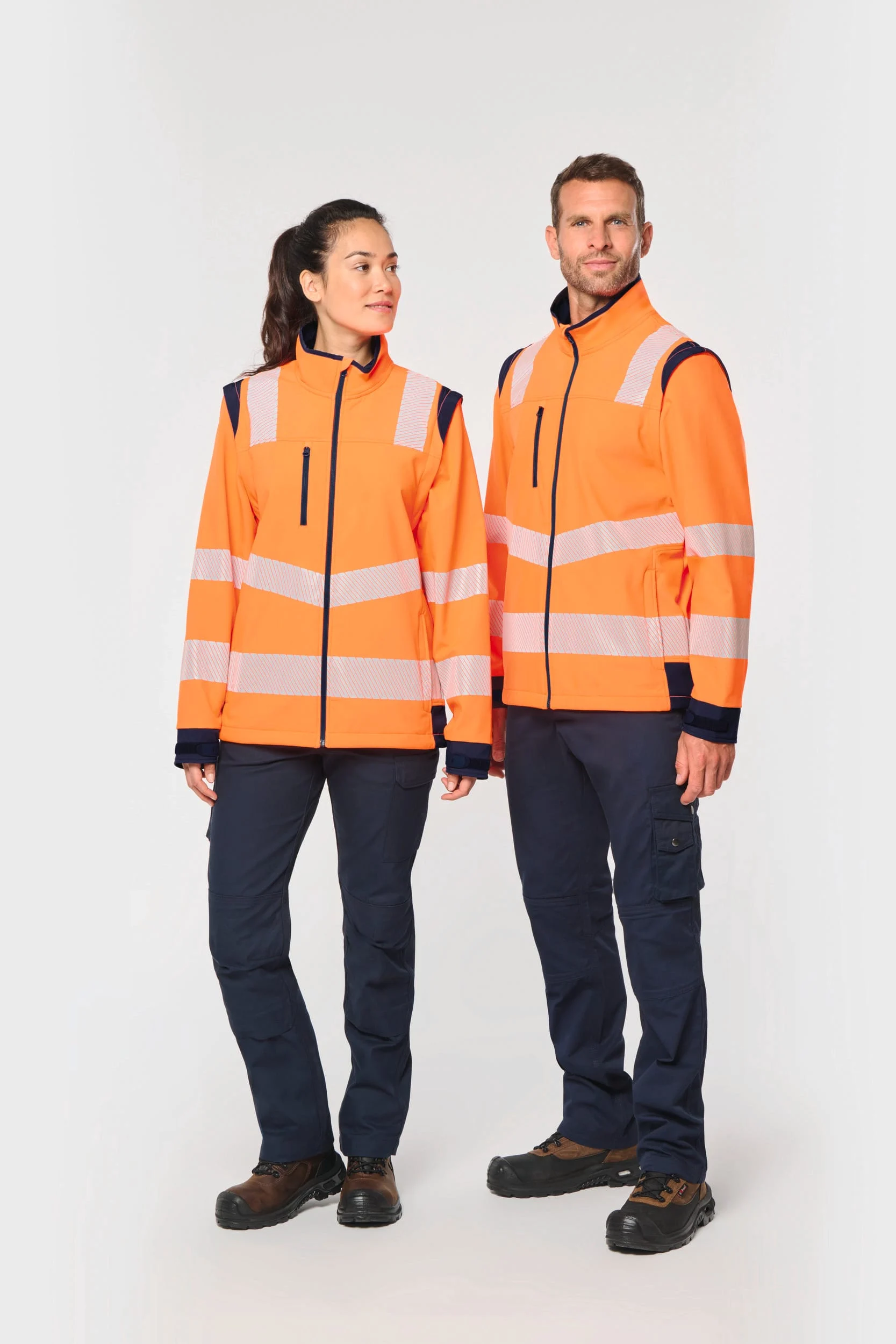 WK460 - Veste softshell de sécurité recyclée avec manches détachables unisexe