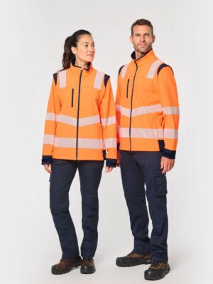 WK460 - Veste softshell de sécurité recyclée avec manches détachables unisexe