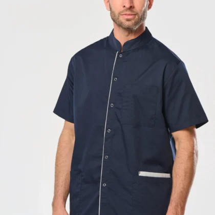 WK505 - Blouse polycoton avec boutons-pression homme