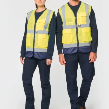 WK618 - Gilet de sécurité haute visibilité recyclé avec zip unisexe