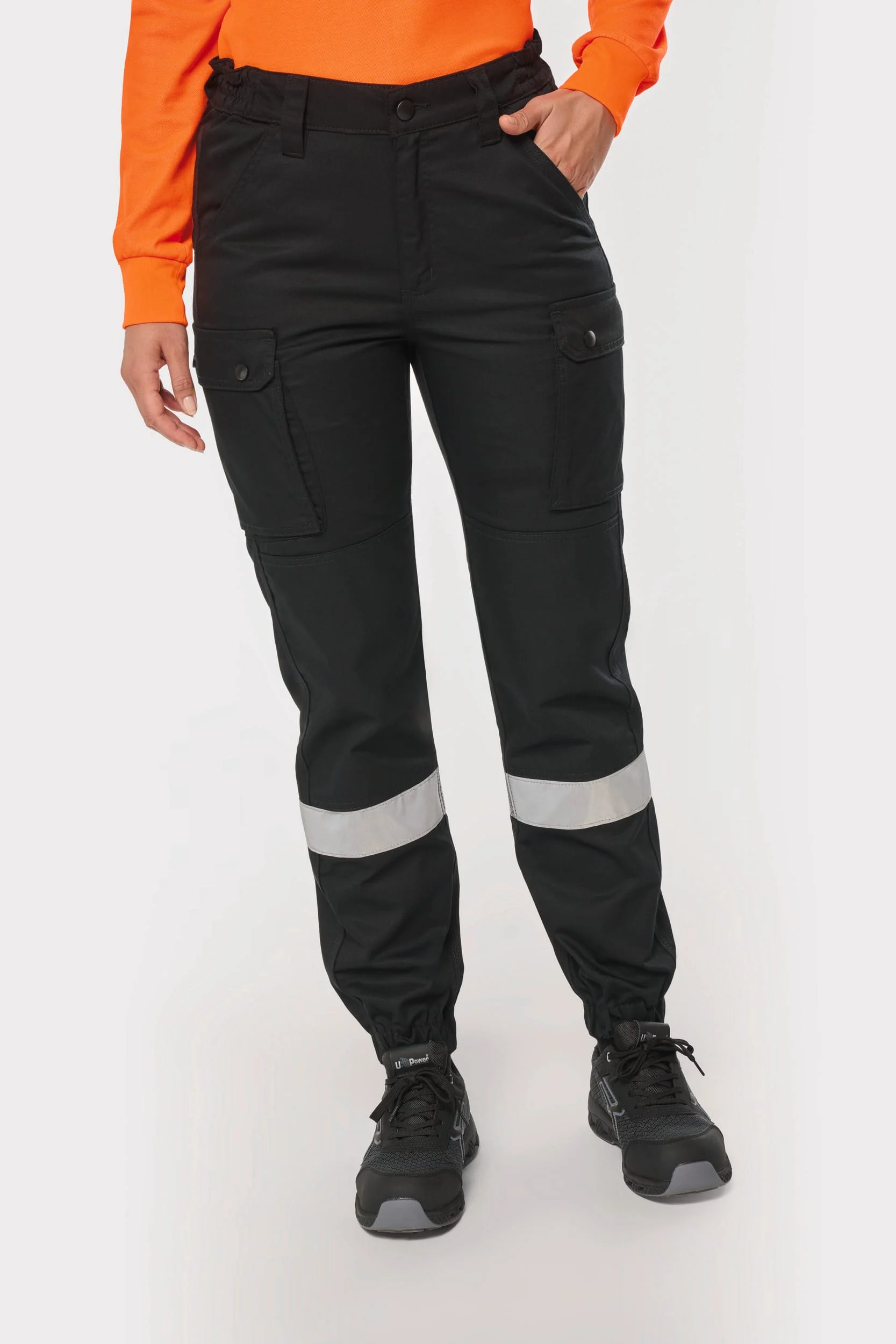 WK712 - Pantalon cargo unisexe avec bas élastiqué et bande réfléchissante – Image 8