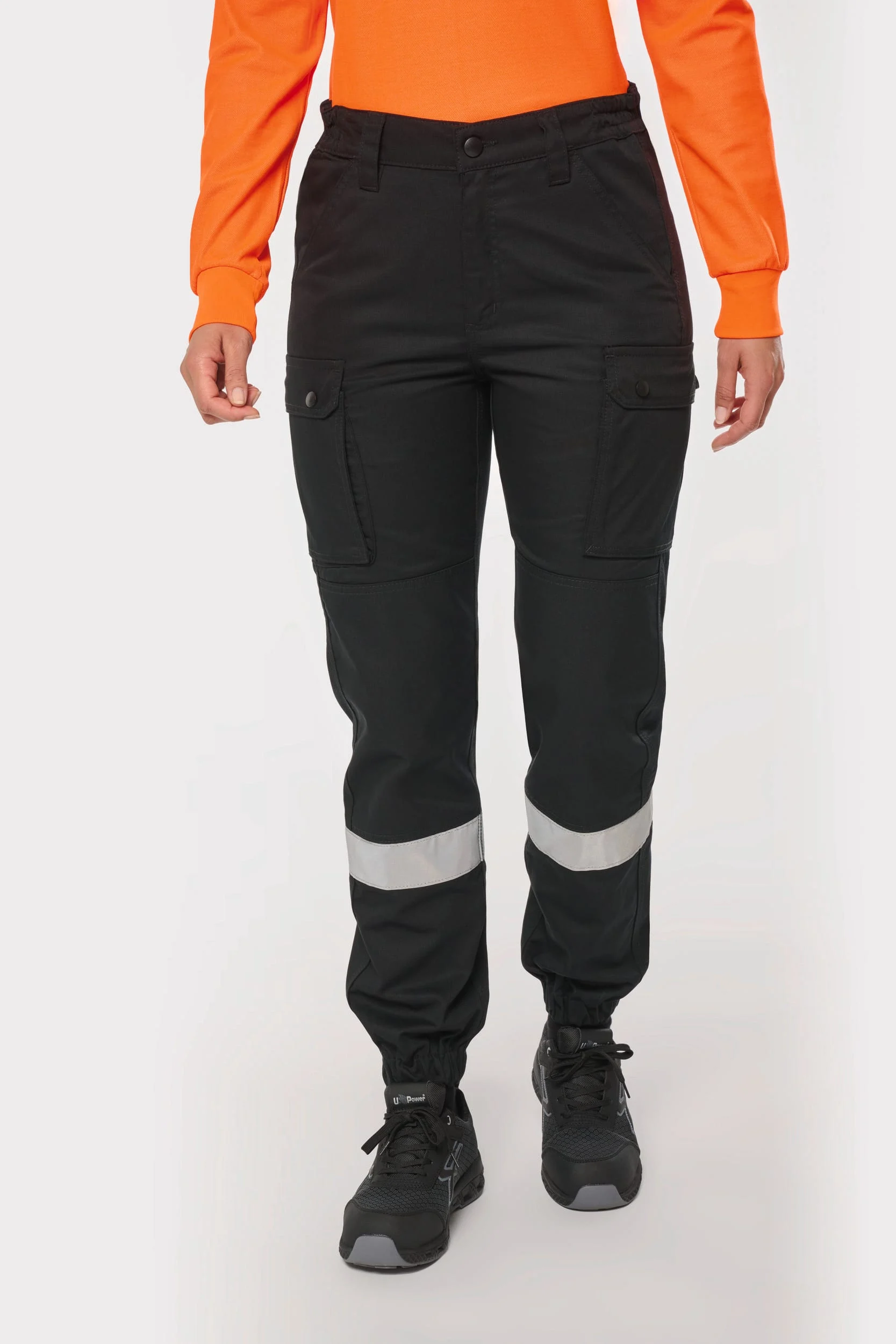 WK712 - Pantalon cargo unisexe avec bas élastiqué et bande réfléchissante – Image 6