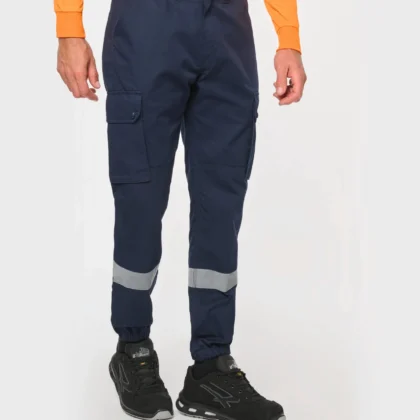WK712 - Pantalon cargo unisexe avec bas élastiqué et bande réfléchissante