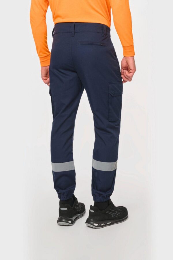 WK712 - Pantalon cargo unisexe avec bas élastiqué et bande réfléchissante – Image 2