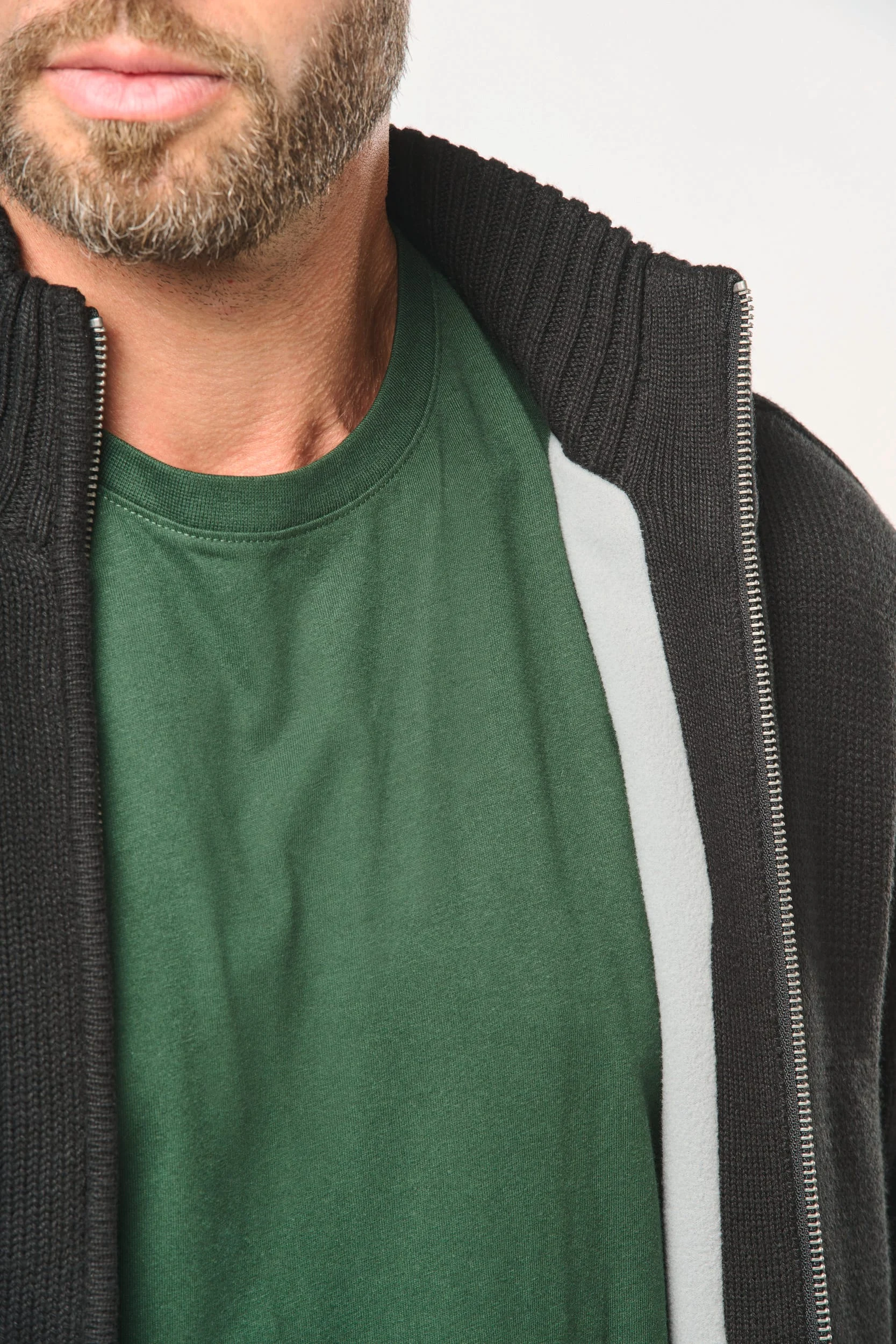 WK959 - Cardigan doublé polaire homme – Image 3