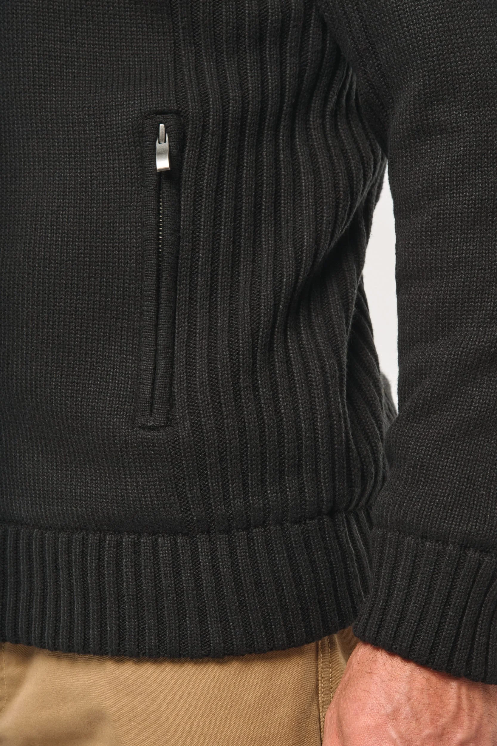 WK959 - Cardigan doublé polaire homme – Image 4