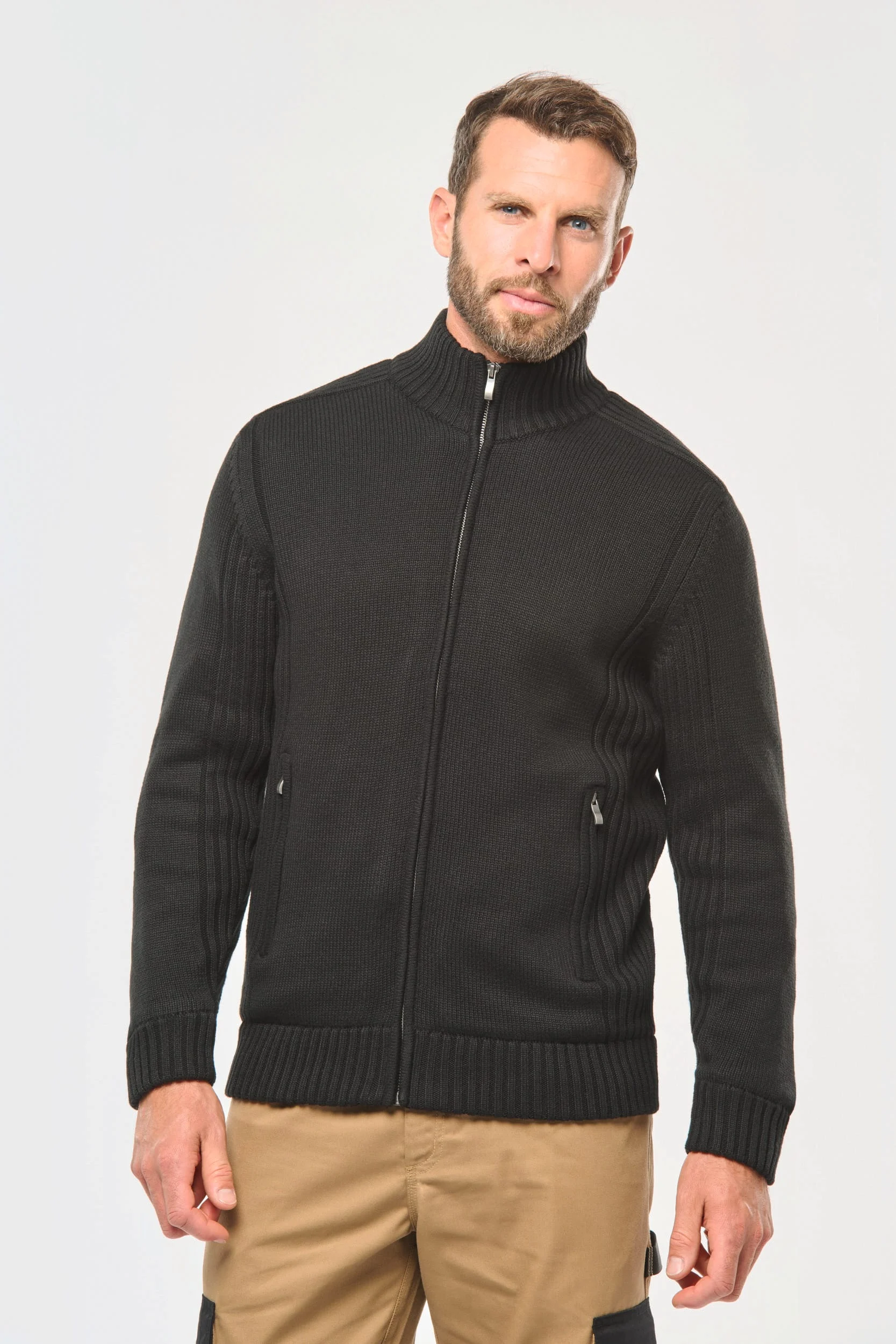 WK959 - Cardigan doublé polaire homme – Image 2