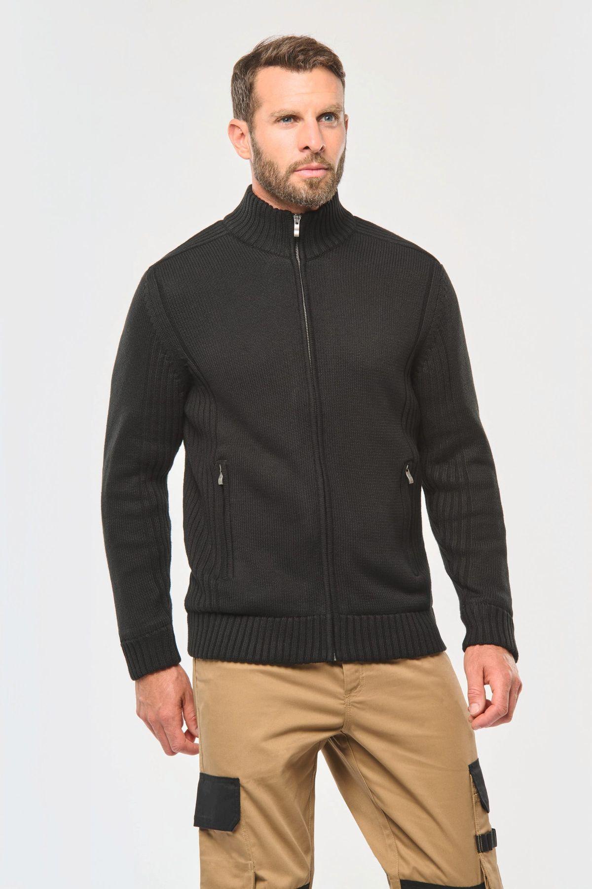 WK959 - Cardigan doublé polaire homme