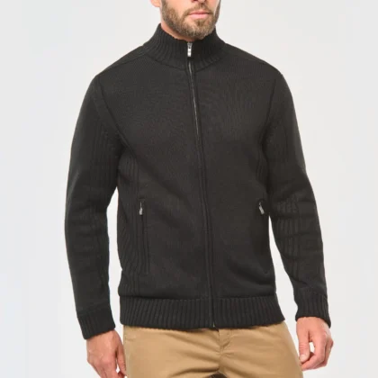 WK959 - Cardigan doublé polaire homme
