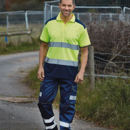 YHVJ220 - Polo bicolore haute visibilité