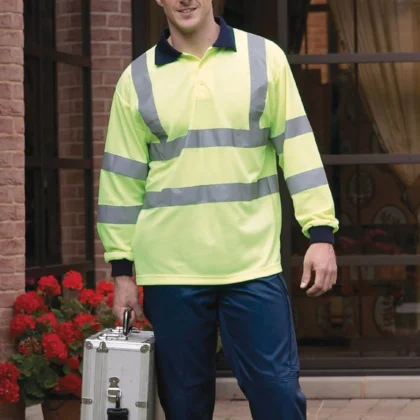 YHVJ310 - Polo manches longues haute visibilité