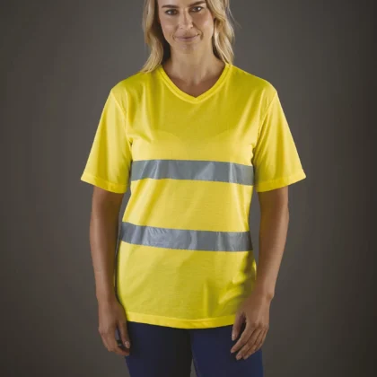 YHVJ910 - T-shirt col V haute visibilité Top Cool