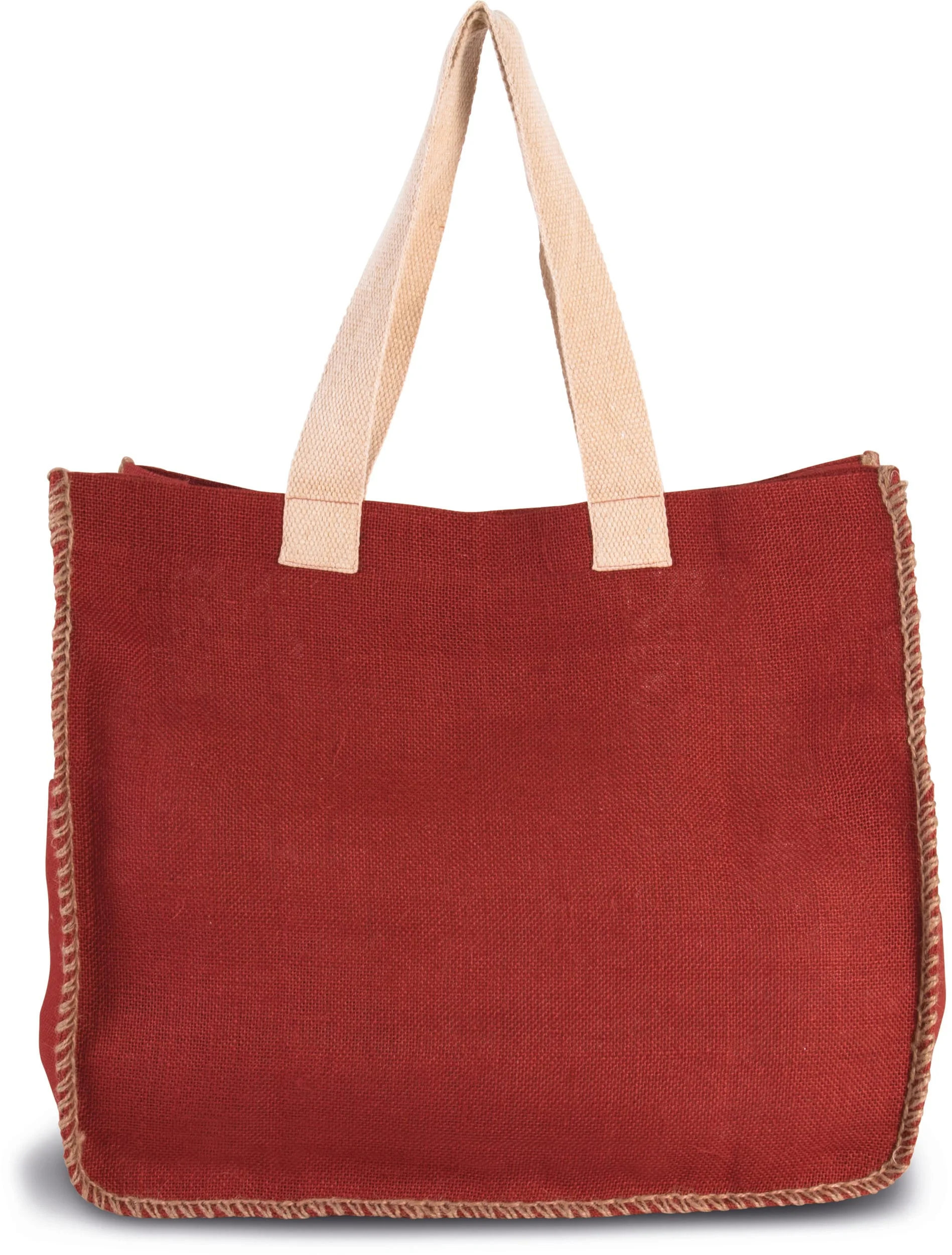 KI0248 - Sac en jute avec coutures contrastées