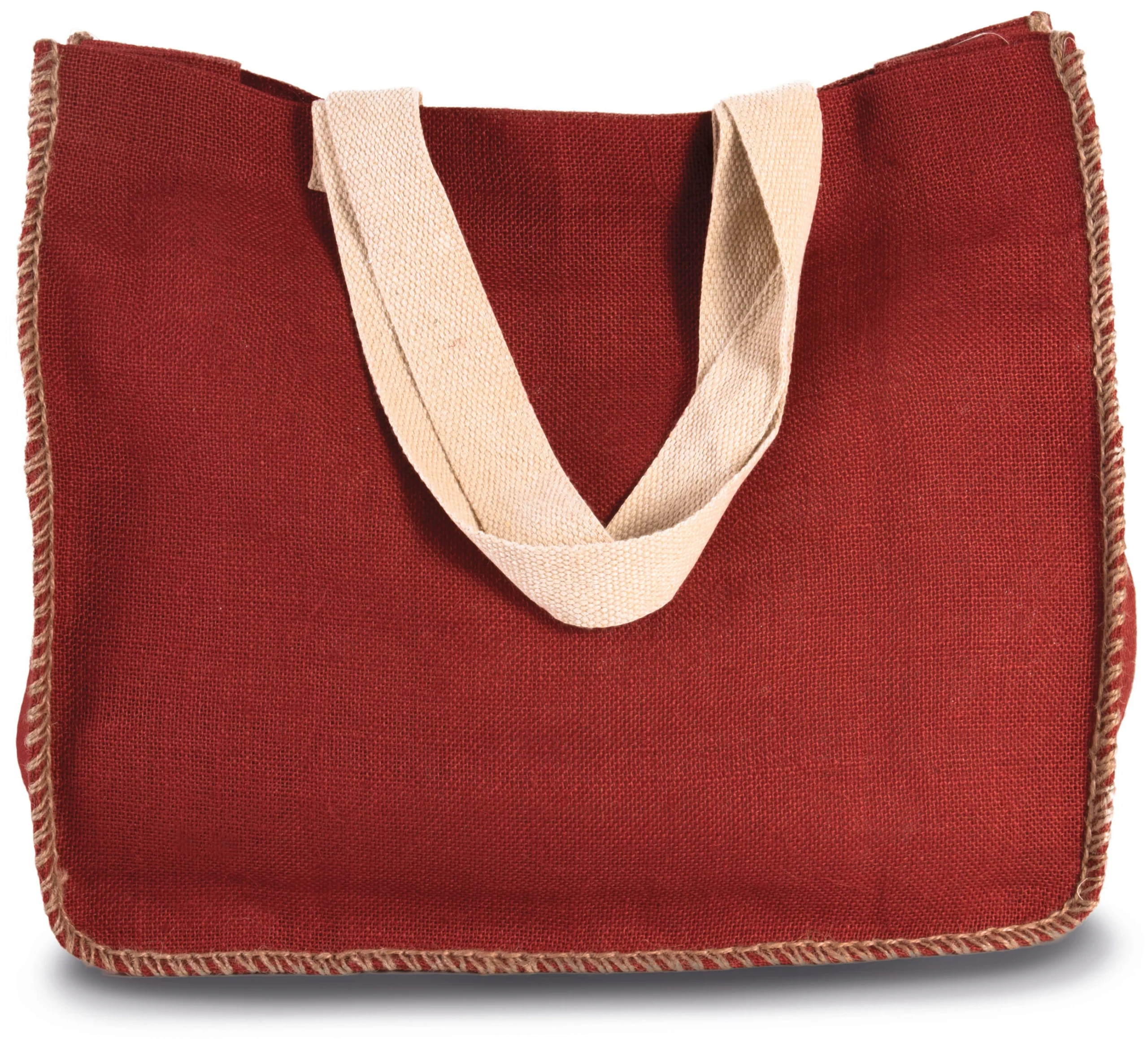 KI0248 - Sac en jute avec coutures contrastées – Image 2