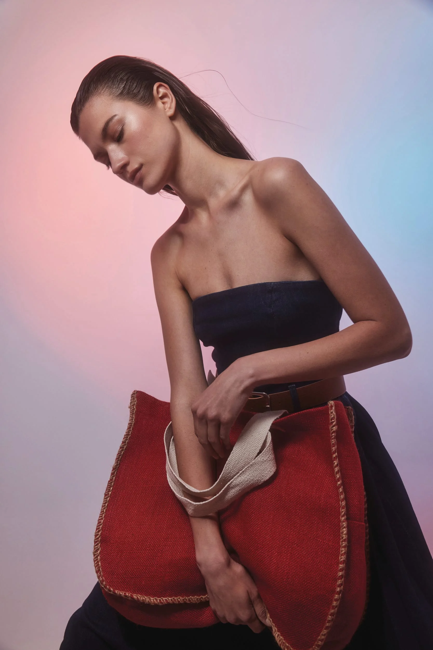 KI0248 - Sac en jute avec coutures contrastées – Image 3