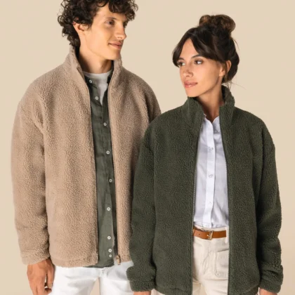 SP404 - Sweat-shirt zippé à épaules tombantes en sherpa unisexe
