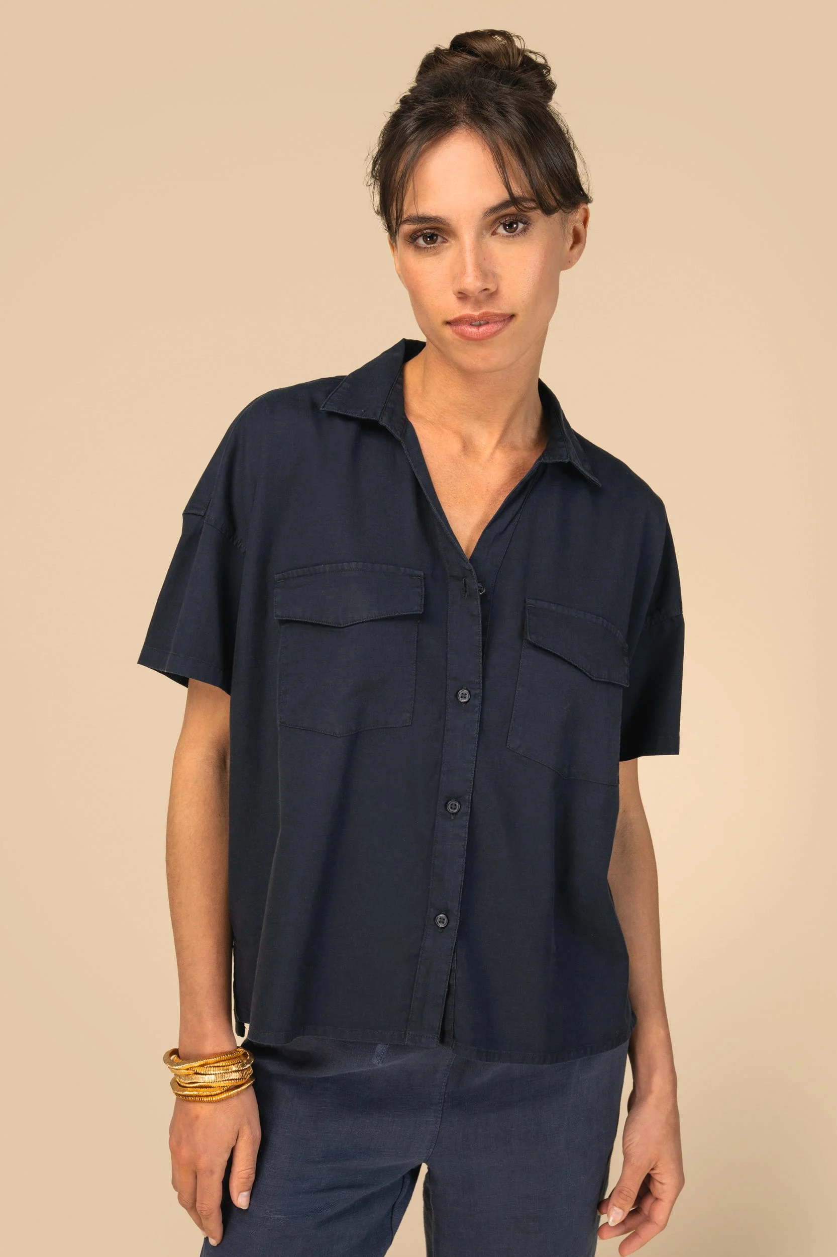 SP514 - Chemise écoresponsable oversize en lyocell femme