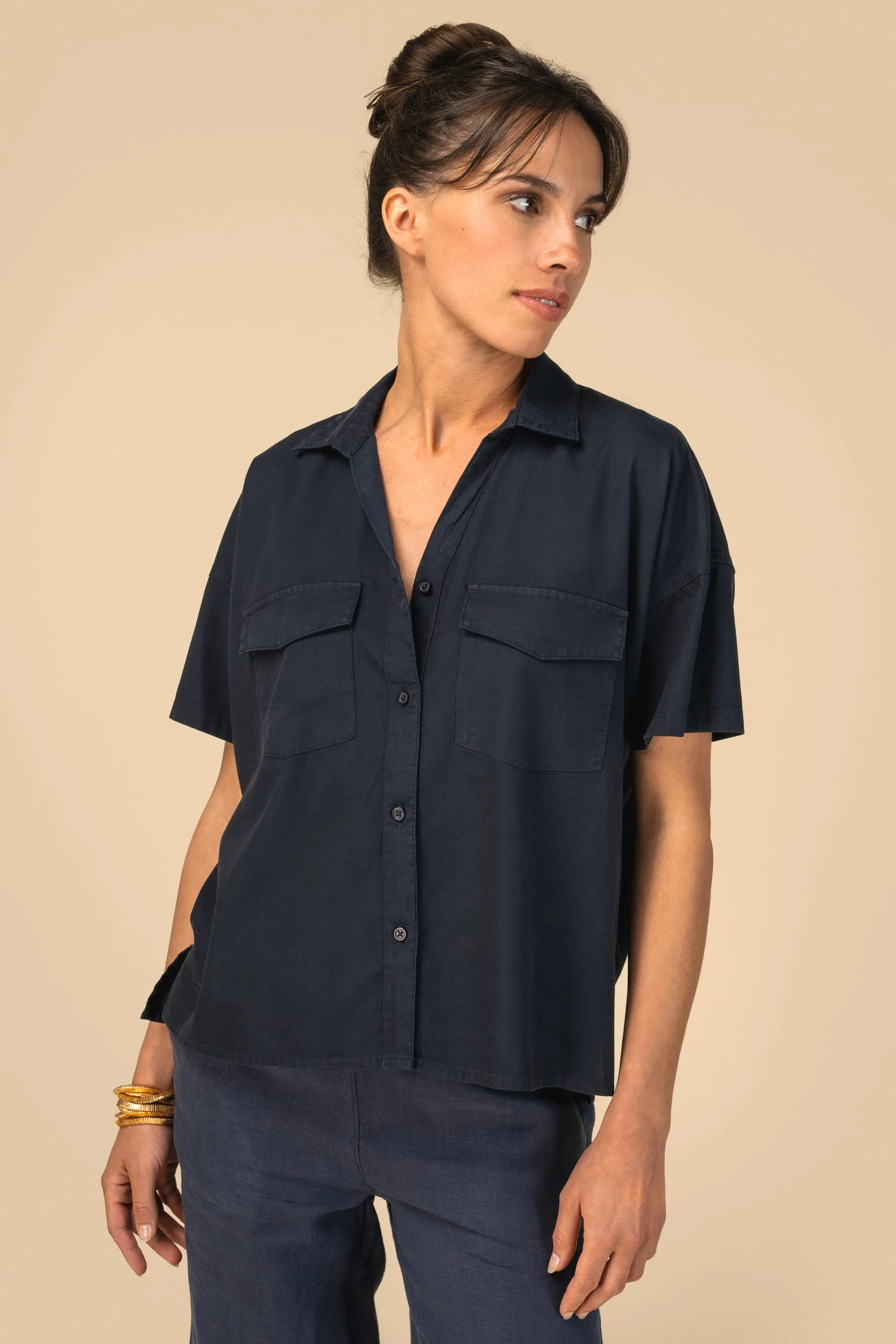 SP514 - Chemise écoresponsable oversize en lyocell femme – Image 3