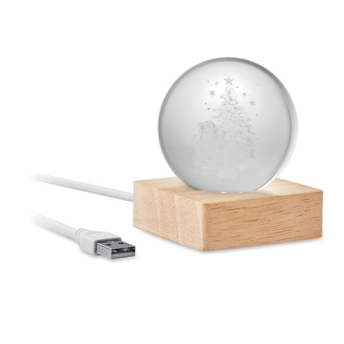 CX1541 - SANTA LIGHT Boule de Noël verre avec LED – Image 3