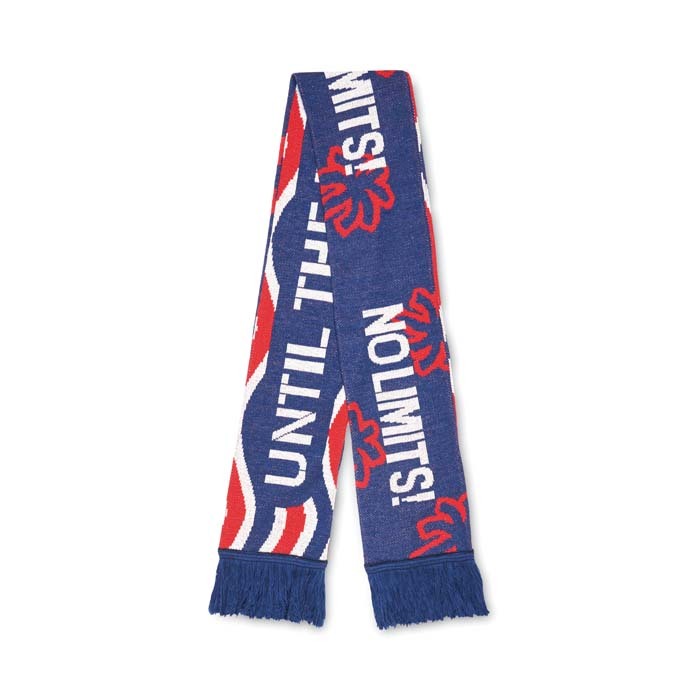 MW2007 - Echarpe jacquard double épaisseur en acrylique avec votre motif multicolore personnalisé. – Image 4