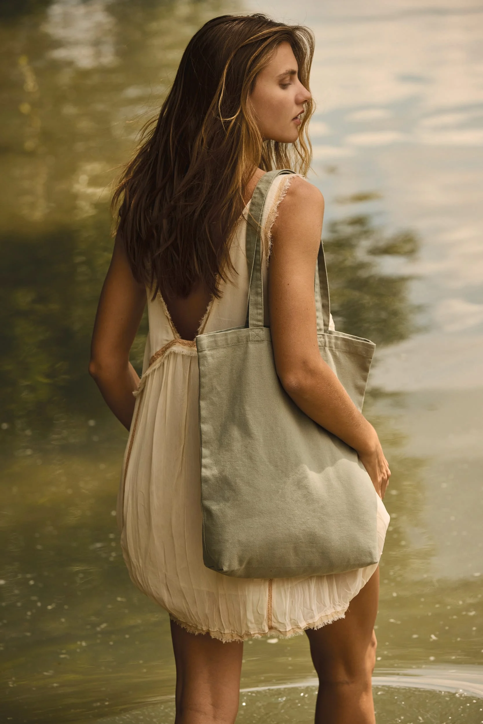 KI3213 - Sac shopping délavé en coton – Image 2