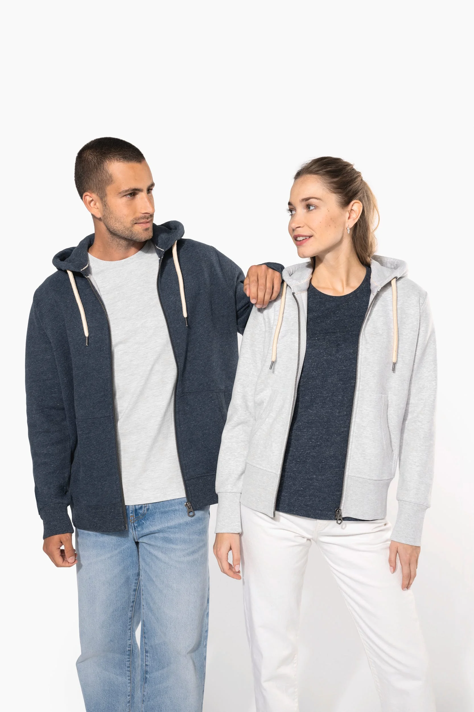 KV2306 - Sweat-shirt vintage zippé à capuche homme