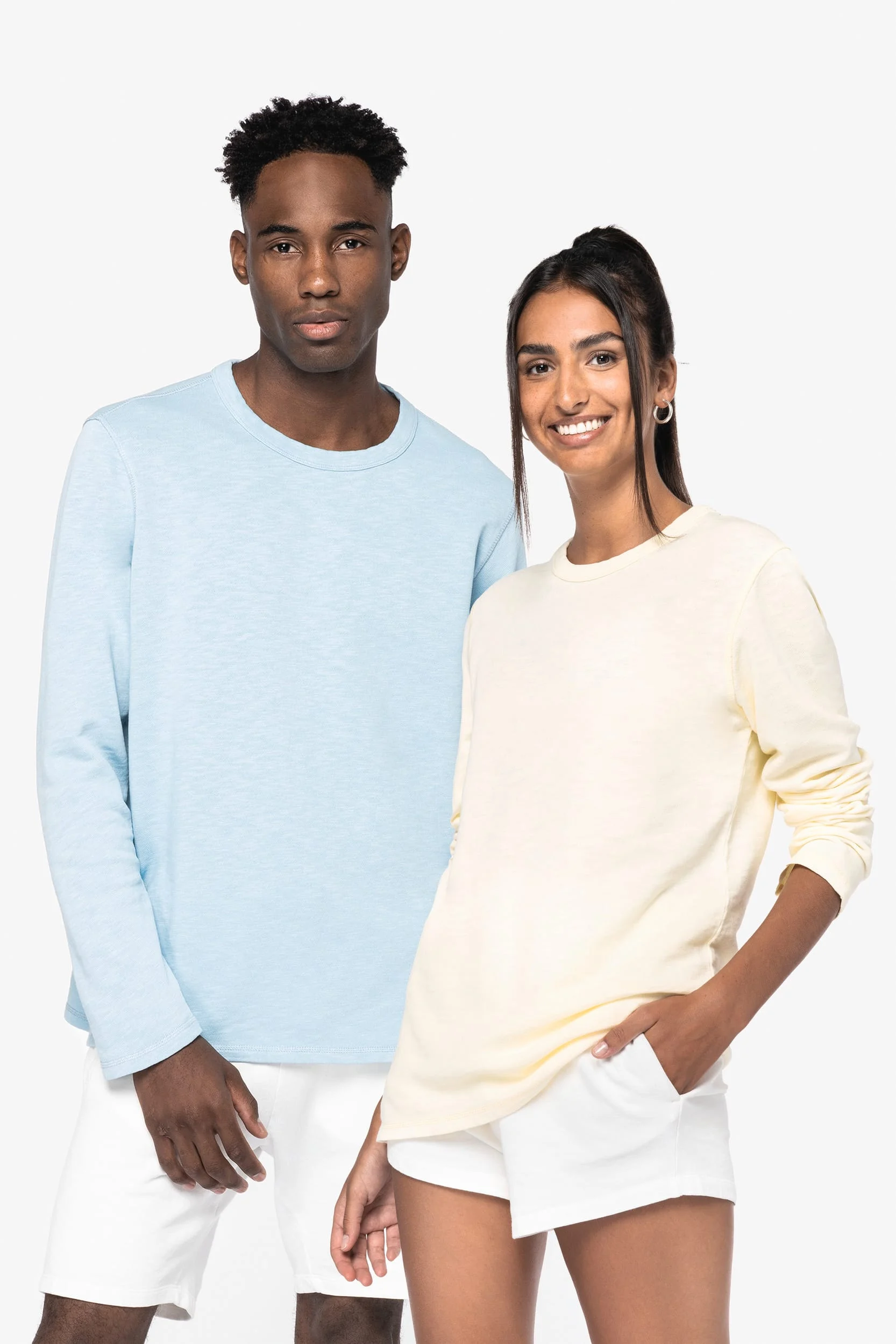 NS418 - Sweat-shirt écoresponsable à col rond délavé French Terry unisexe