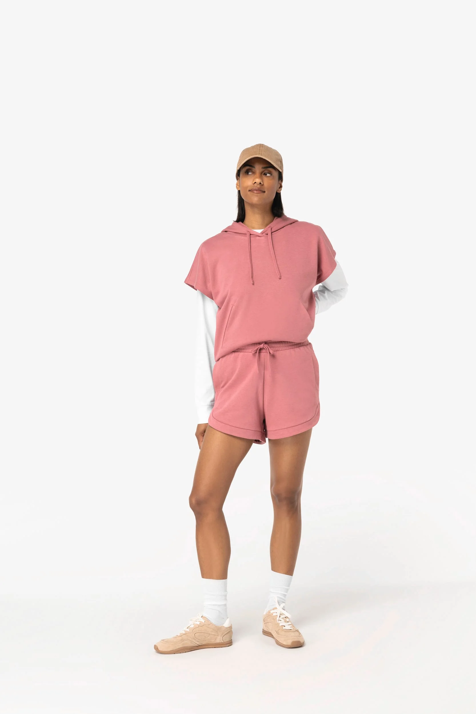 NS446 - Sweat-shirt écoresponsable à capuche oversize sans manches French Terry femme – Image 3