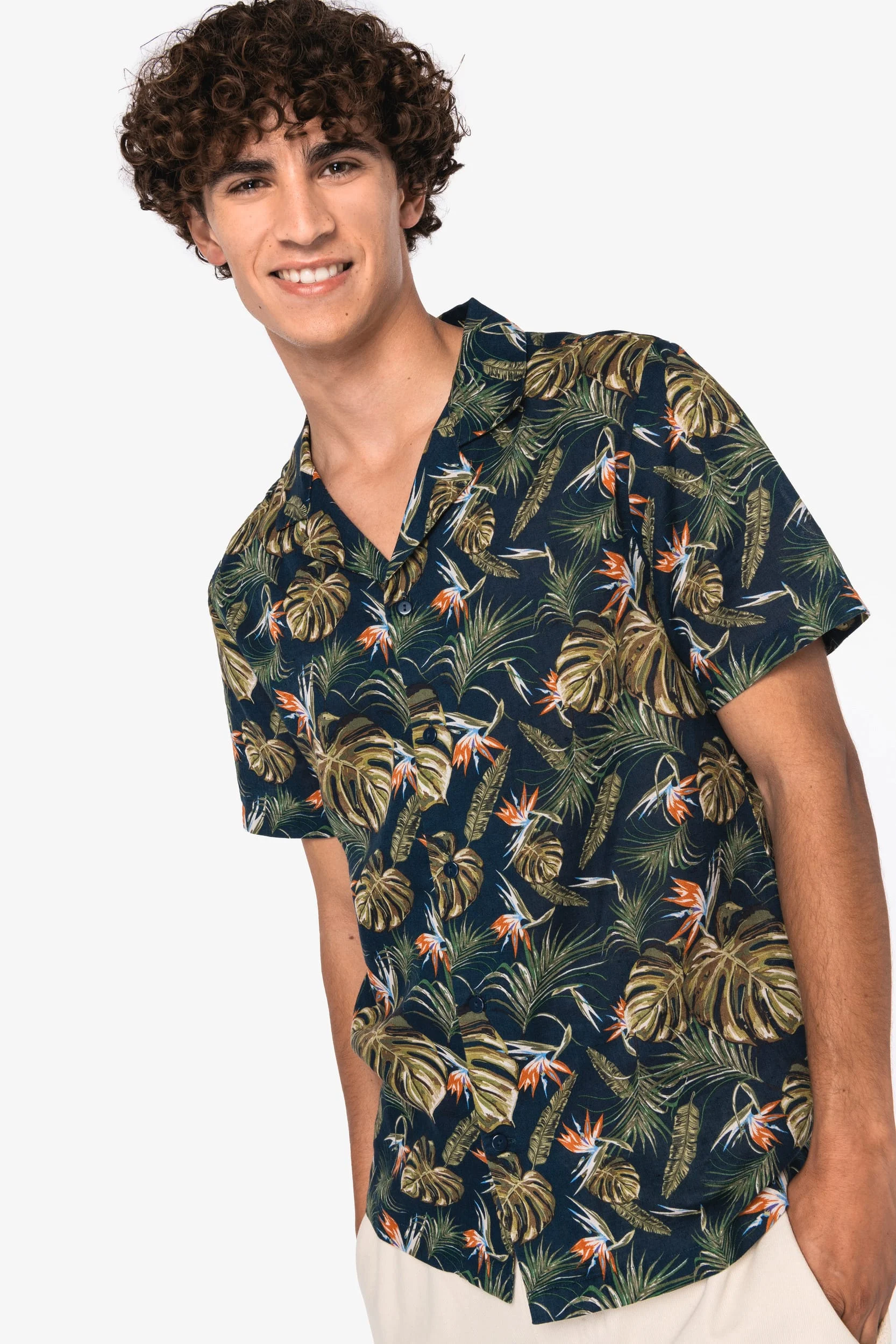 NS529 - Chemise imprimé hawaïen homme