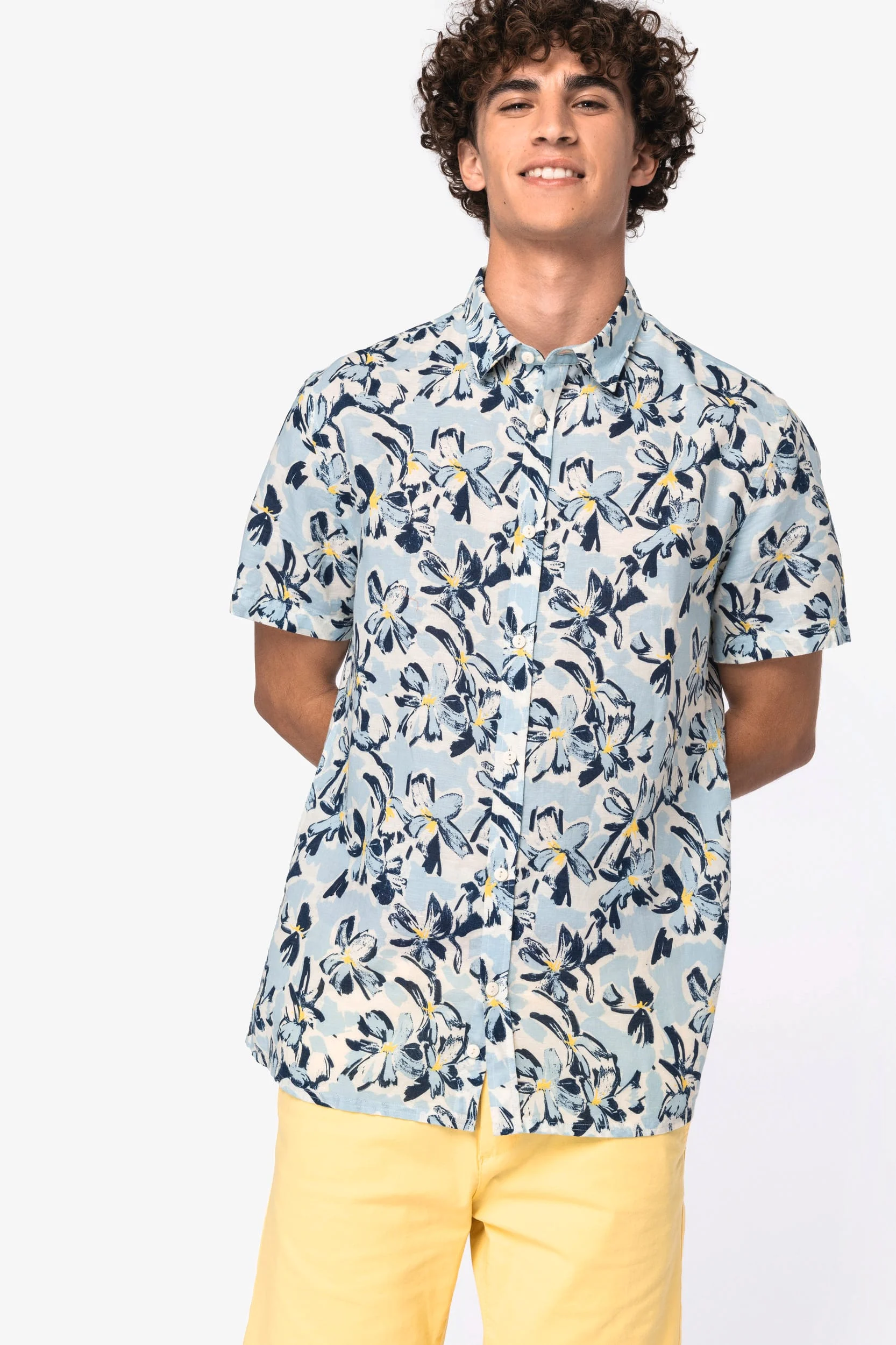 NS530 - Chemise imprimé végétal homme