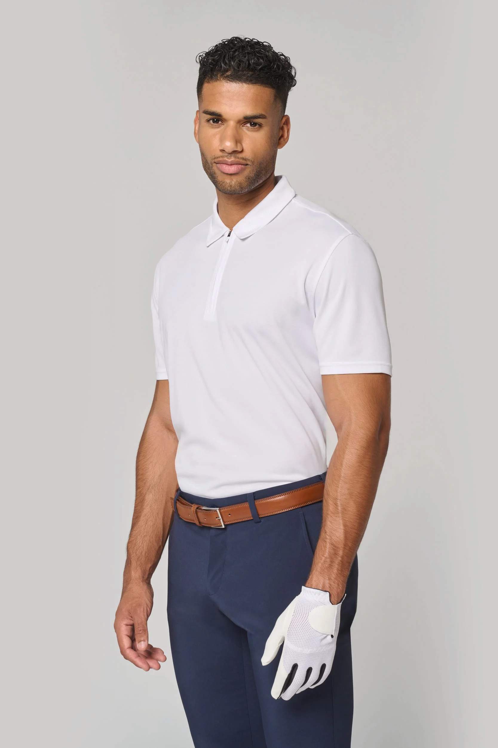 PA492 - Polo de sport col 1/4 zip homme