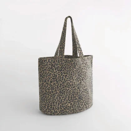 W335 - Sac cabas en toile imprimé léopard