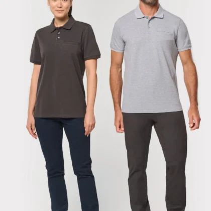 WK206 - Polo unisexe écoresponsable avec poche poitrine