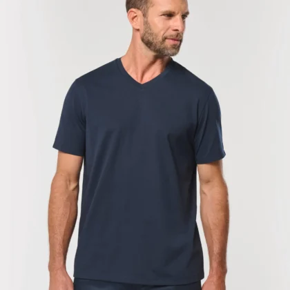 WK316 - T-shirt écoresponsable col V antibactérien homme
