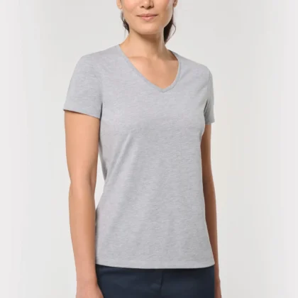 WK317 - T-shirt écoresponsable col V antibactérien femme