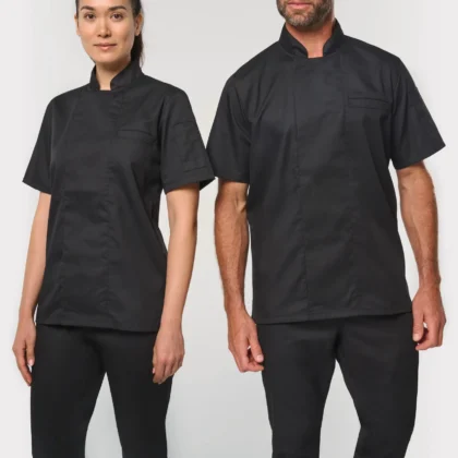 WK501 - Veste de cuisine écoresponsable et respirante manches courtes unisexe