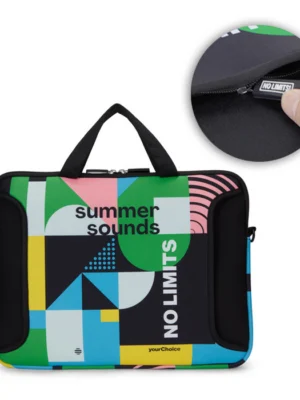 MB5008 - Pochette pour ordinateur portable en néoprène sublimé avec fermeture à glissière et poche frontale