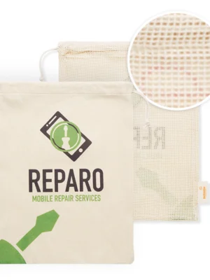 MB9010 - Sac à provisions en maille de coton et coton (30x35cm). Certifié Food Contact