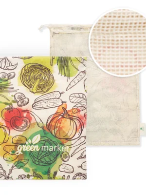 MB9011 - Sac à provisions en maille de coton et coton (30x40cm). Certifié Food Contact