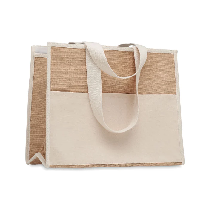 MO6160 - Sac shopping en toile et jute