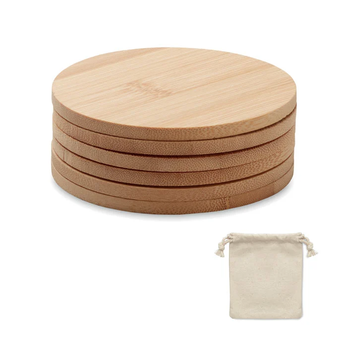 MO6601 - Lot de 6 sous-verres en bambou