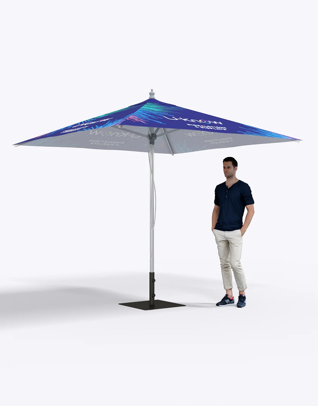 Parasol aluminium carré de 2x2m – Image 2